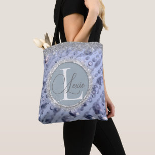 Sac fourre-tout Monogramme de perles bleues ébloui