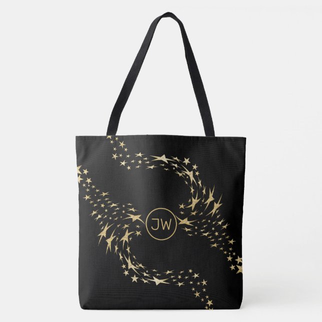 Sac fourre-tout Monogramme Gold Stars tendance (Devant)