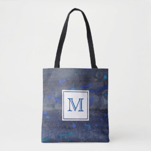Sac fourre-tout Monogramme personnalisé Bleu