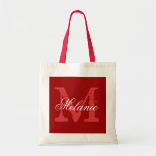 Sac fourre-tout monogramme personnalisé   Bordeaux