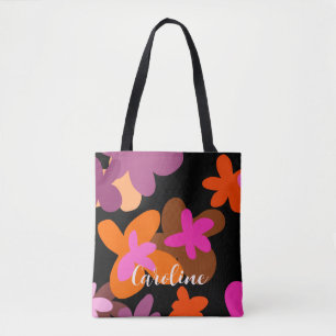 Sac fourre-tout motif à fleurs roses