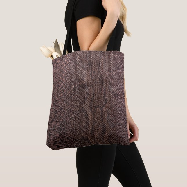 Sac fourre-tout Motif Brown moderne Snakeskin (De près)