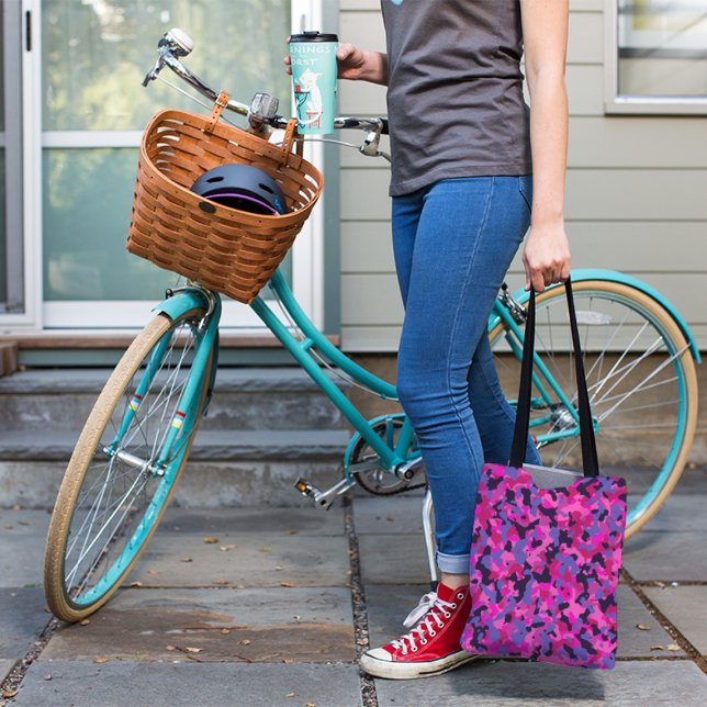 Sac fourre-tout Motif Camouflage noir bleu rose (Créateur téléchargé)