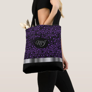 Sac fourre-tout Motif de Léopard violet de Monogr