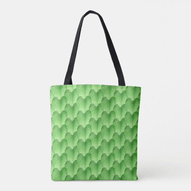 Sac fourre-tout Motif en forme de coeur vert (Dos)