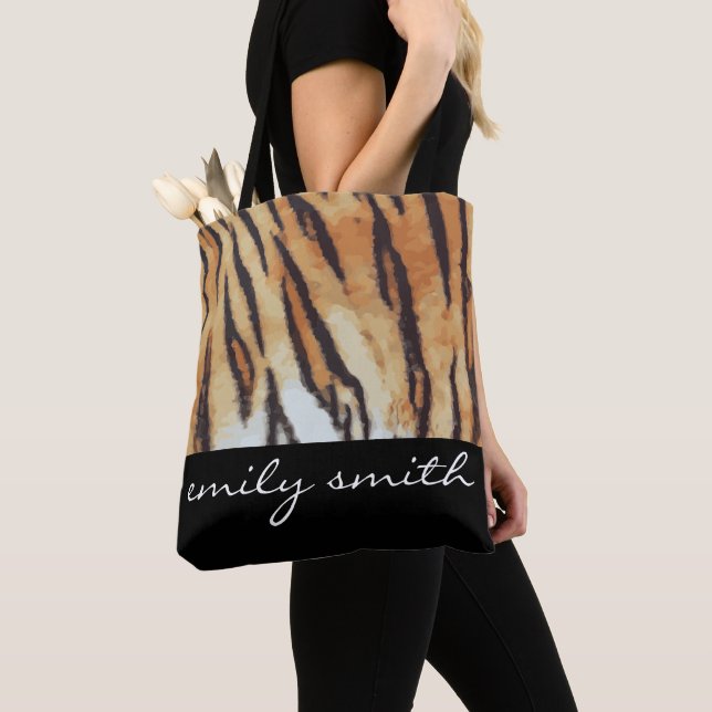 Sac fourre-tout Motif Tiger personnalisé (De près)
