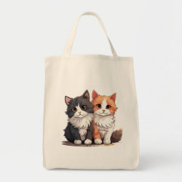 Sac fourre-tout Naturel Amoureux des chats mignon 