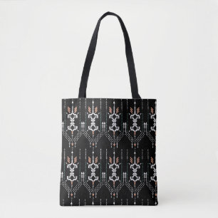 Sac fourre-tout noir à motif totem bohème