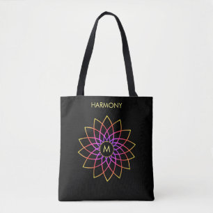 Sac fourre-tout noir avec mandala multicolore Harm