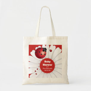 Sac fourre-tout noir blanc rouge à baby shower de