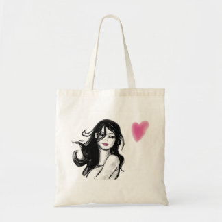 Sac fourre-tout noir et blanc et rose à fille