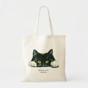 sac fourre-tout noir et blanc mignon à chat
