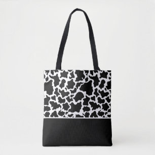 Sac fourre-tout-noir et blanc Vache tacheté Impres