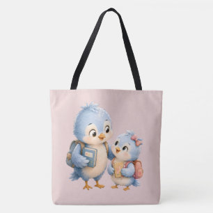 Sac fourre-tout noir Petits Oiseaux Mignons Frères