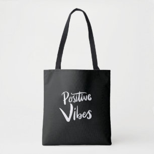 Sac fourre-tout noir Positive Vibes – Minimaliste
