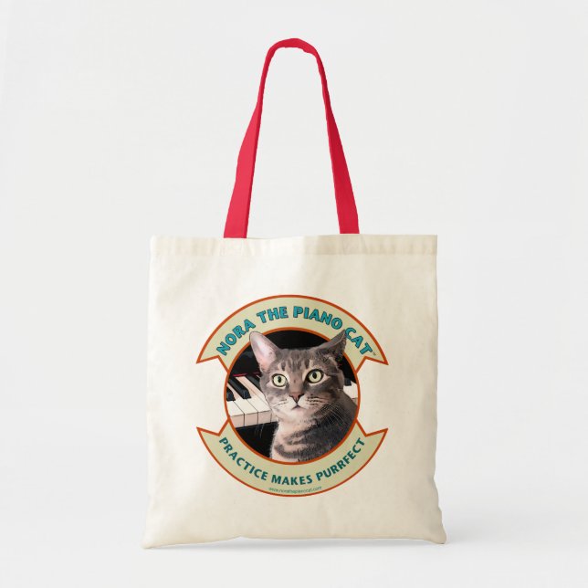 Sac fourre-tout Nora avec poignée rouge (Devant)
