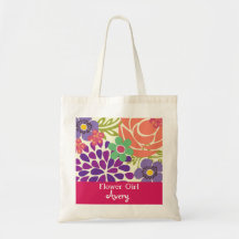 Sac fourre-tout nuptiale personnalisé floral rose