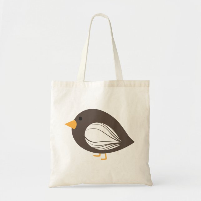 Sac fourre-tout oiseaux marrons colorés et origina (Devant)