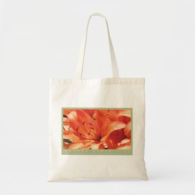 Sac fourre-tout orange à lis tigré (Devant)