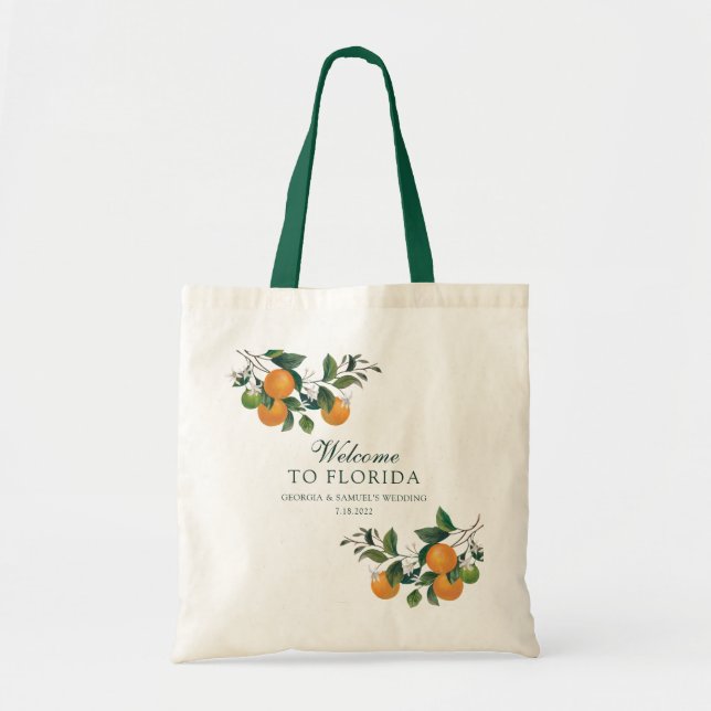Sac fourre-tout orange à mariage de fruit et de (Devant)