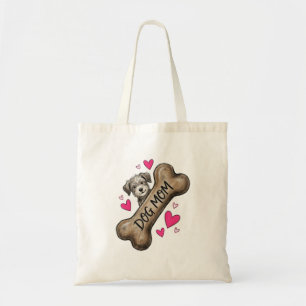 Sac fourre-tout os de chien gris 'Maman de chien'