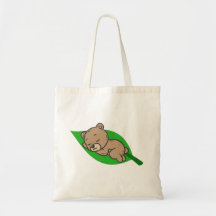 Sac fourre-tout ours sur une feuille