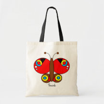 Sac fourre-tout papillon coloré mignon - Peacock