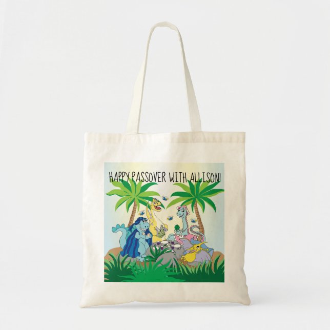Sac fourre-tout Pâque Un Bon Seder Dinosaure (Devant)