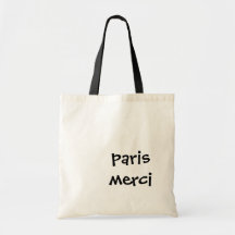 Sac fourre-tout Paris Merci noir et blanc