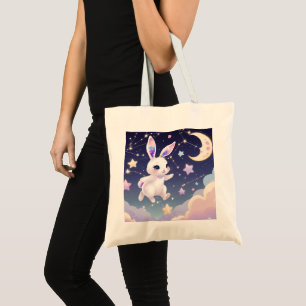 Sac fourre-tout Pastel Bunny – Lapin Kawaii Célest