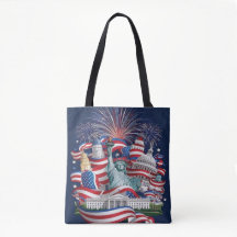 Sac fourre-tout patriotique USA – Double face Drap