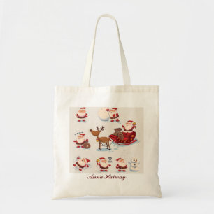 Sac fourre-tout   Père Noël et amis personnalisés 