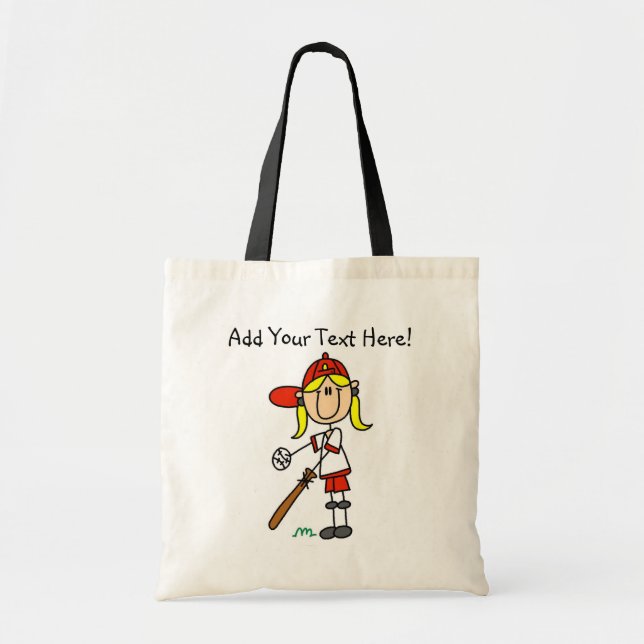 Sac fourre-tout personnalisé à base-ball de filles (Devant)