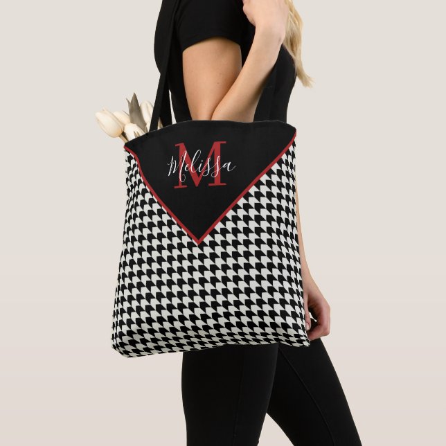 Sac fourre-tout personnalisé à carreaux houndstoot (De près)