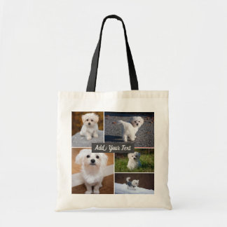 Sac fourre-tout personnalisé à collage de 5 photos