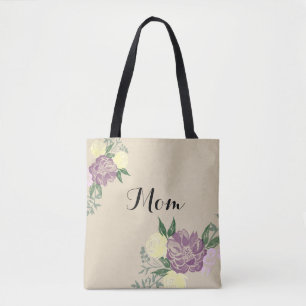 Sac fourre-tout personnalisé à fleur d'aquarelle
