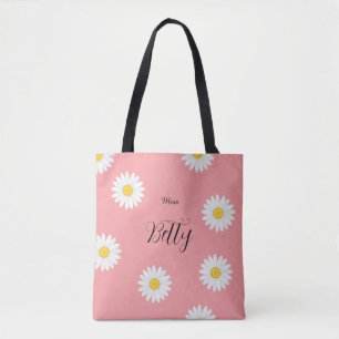 Sac fourre-tout personnalisé à fleurs de marguerit