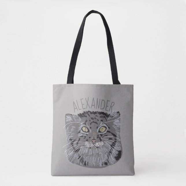 Sac fourre-tout personnalisé à gris de chat de (Devant)