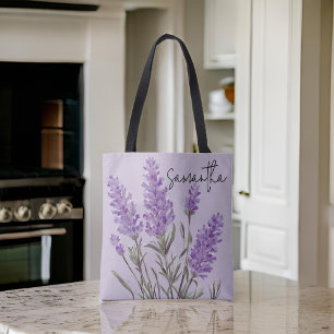 Sac fourre-tout personnalisé à la lavande pour mam