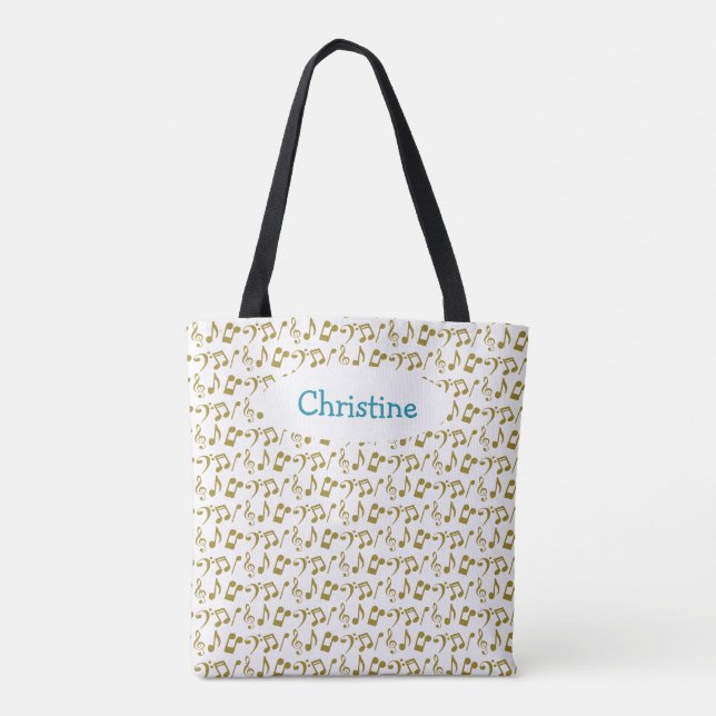 Sac fourre-tout personnalisé à note de musique (Dos)