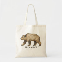 Sac fourre-tout personnalisé à ours Brown