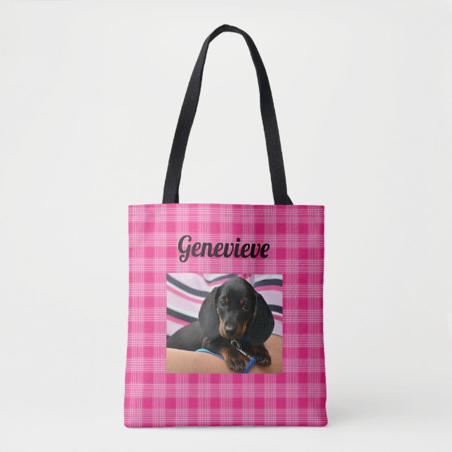 Sac fourre-tout personnalisé à rose d'empreinte de (Devant)