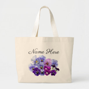 Sac fourre-tout personnalisé aux pensées violettes