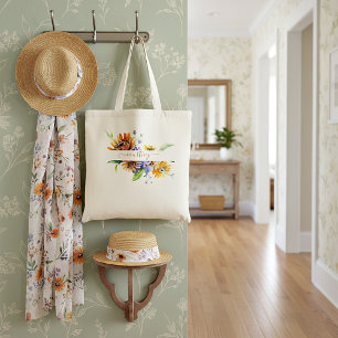 Sac fourre-tout personnalisé avec des marguerites 