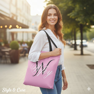 Sac fourre-tout personnalisé avec monogramme Chic