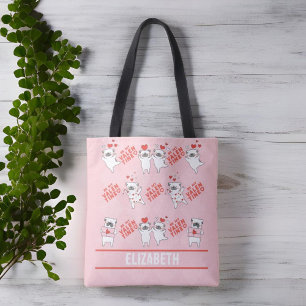 Sac fourre-tout personnalisé avec nom pour les amo