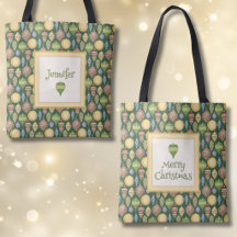Sac fourre-tout personnalisé avec ornement de Noël