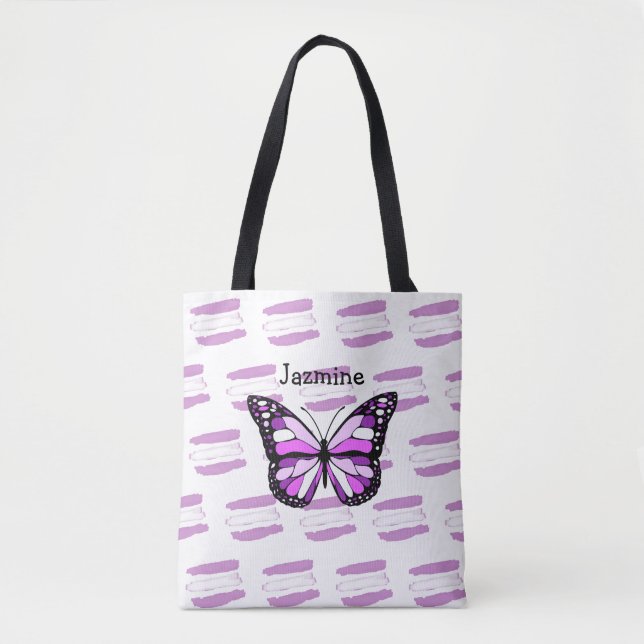 Sac fourre-tout personnalisé avec papillon pourpre (Devant)