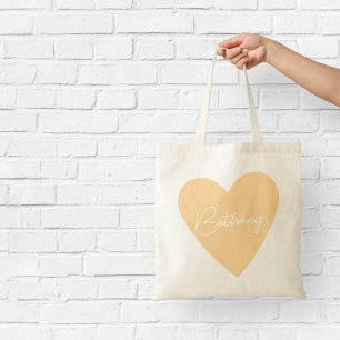 Sac fourre-tout personnalisé cœur orange