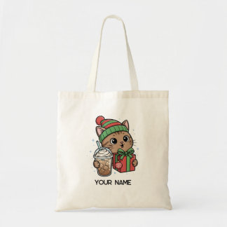 Sac fourre-tout personnalisé de chat de Noël migno